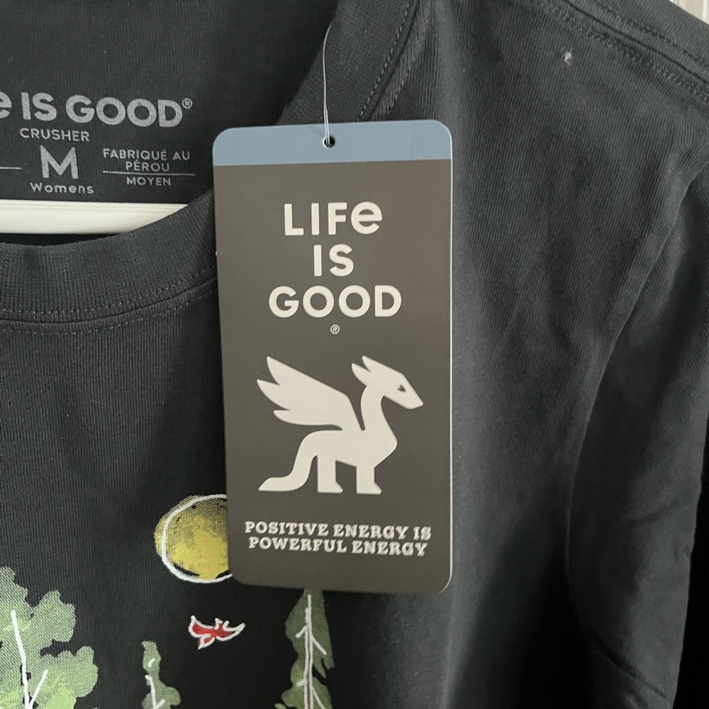 Life Is Good Wonen’s Black Long Sleeve Tee Among the Trees - Picture 4 of 6